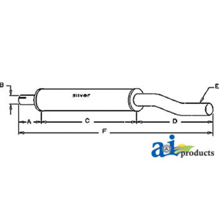 A & I PRODUCTS Muffler 43.5" x5" x5" A-186886M91